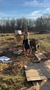 No till garden beds with cardboard boxes and wood chips