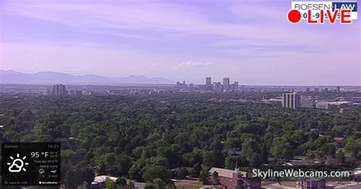 【LIVE】 Kamera na żywo Panorama Denver - Kolorado | SkylineWebcams
