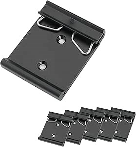 5Pack 35mm Din Rail Fixed Clamp 1.73 Width Universal DIN Rail Mount Clip Aluminum Alloy Solid State Relay Clip for Relay Mounting DIN Rail Mounting Bracket