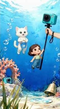 The Cat and the Mermaid: A Friendship Beneath the Waves #kitten #shorts #viralshorts
