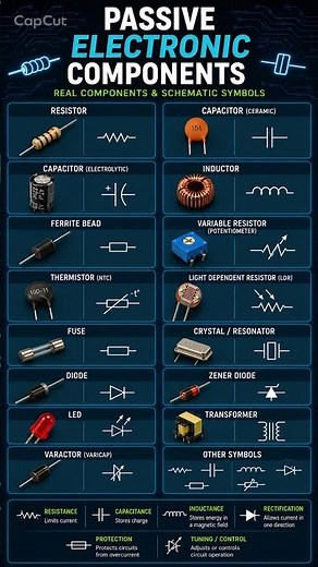 Electronic Components Explained ⚡ Real Parts vs Schematic Symbols