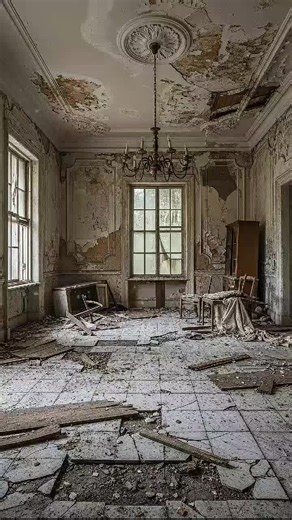Abandoned Dining Room Old Colonial House #colonial #house #Transformation #interiordesign #Renovation