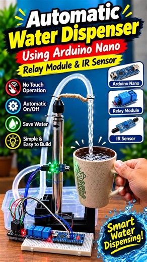 Automatic Water Dispenser Using Arduino & IR Sensor | DIY Project #projects-with-bakar #DIYProject