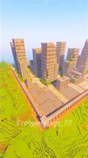 Post - Apocalyptic city! Timelapse#minecraft #building #shorts