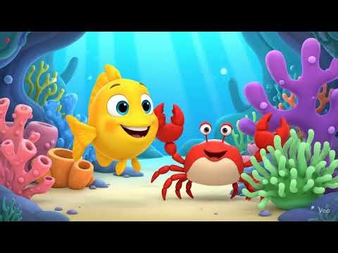Red Crabs and Yellow Fish 🐠🐠 #cartoon