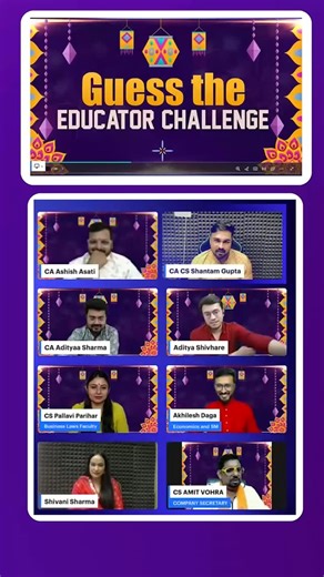 Unacademy CA on Instagram: "It’s time for the most awaited festive challenge of the year! 🪔 🎭 Guess the Educator Challenge is here 🎉 Can you guess who’s behind the Diwali vibes this time? 👀 💛 Dil Se Diwali, Unacademy Wali! Drop your guesses below 👇 #Diwali2025 #UnacademyWali #DilSeDiwali #GuessTheEducator #diwali2025 #unacademy #unacademyca #educatorchallenge #guesstheeducator"