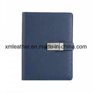 Password Notepad PU Lock Jounal Business Agenda Diary A5 Leather Notebook Cover
