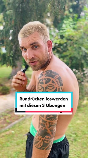 Rundrücken loswerden mit diesen 3 Übungen 😱 #rundrücken #rückenschmerzen #buckel #bürositzen #sitzen #therapie