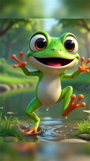 “A happy frog, a sunny day, and yummy insects 🐸🌿”
