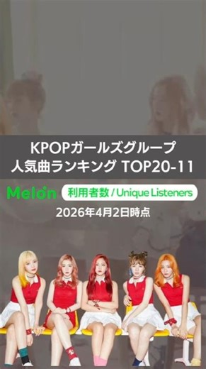 KPOP Girl Group Popular Song Ranking (20th to 11th Place)