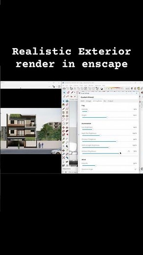 Easy trick to make realistic exterior render in enscape #enscape #3drendering #render