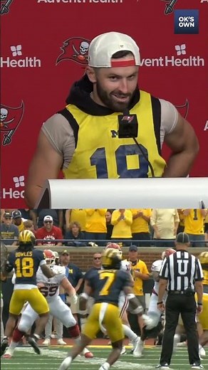 Baker Mayfield wears Michigan jersey after losing Oklahoma bet 😂