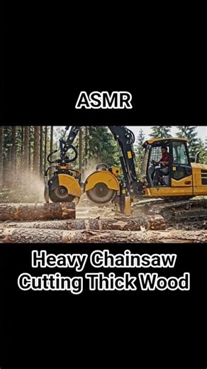 ASMR : Heavy Chainsaw Cutting Thick Wood | Relaxing Wood Cutting in the Forest