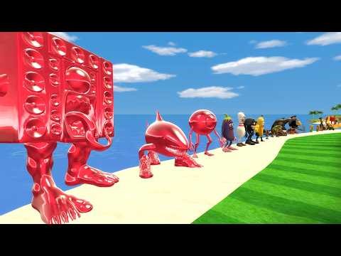 ALL SMILING CRITTERS AND BRAINROT, SPRUNKI SPARTAN KICKING in The Beach | Garry's Mod!