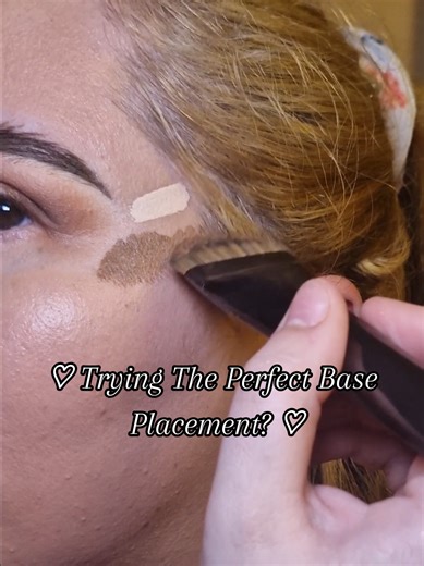 I saw this base placement technique on TikTok and HAD to try it 😅💄 Inspo: @Cori 💜 #makeup #beauty #makeuphack #basemakeup #contourhack