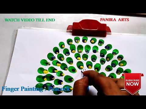 How to draw Peacock || Finger Painting || Drawing for kids || By Panira Arts
