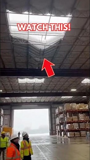 Warehouse Roof Collapses Under Heavy Snowfall Caught on Phone Video
