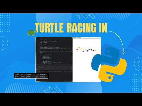 Python Beginner Project Tutorial - 10 Turtles are racing
