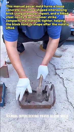 Manual Paver Mold Compresses Concrete Into Strong Patio Bricks #DIY #Pavers #Tools