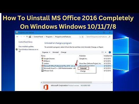 How To Uninstall MS Office 2016 Completely On Windows 10/ Windows 11/8/7