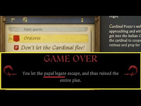 Don't let the Cardinal Flee! You Let Papal Legate escape Quest Guide in Kingdom Come: Deliverance 2
