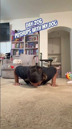 Doing pushups with my dog #pushupexercise #motivation #positivevibes #doggielife #sleepydog
