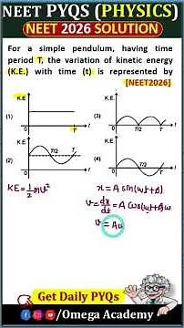 ⚡ K.E. vs Time Graph Trick | Simple Pendulum | NEET 2026 #Physics