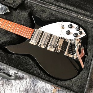 [Hot Item] Custom 325 John Lennon Rick Electric Guitar in Black with 3PCS Pickup Bigsby Tremolo