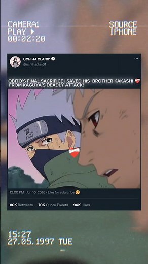 OBITO’S FINAL SACRIFICE | SAVED HIS BROTHER KAKASHI ❤️‍🩹 FROM KAGUYA’S DEADLY ATTACK!
