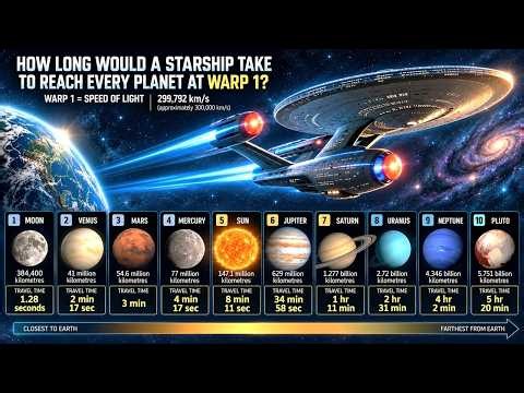 How Long Would a Starship Take to Reach Every Planet at Light Speed? (Warp 1)