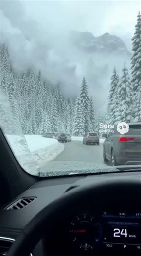 Snow Slide Down a Mountain and Slam Into a Car (GoPro POV)