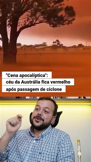 Céu da Austrália fica vermelho após passagem de ciclone! #ciclone #austrália