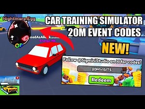 *NEW* 20M EVENT CODES IN CAR TRAINING SIMULATOR! || Roblox