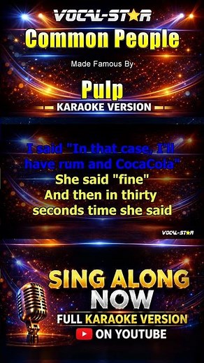 Pulp - Common People (Karaoke Studio Version) with Lyrics On Screen #singalong #karaoke #vocalstar