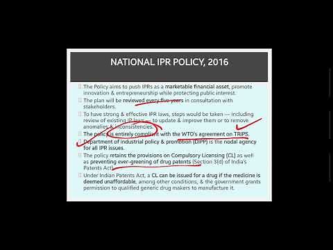 "NATIONAL IPR POLICY" in brief for UPSC