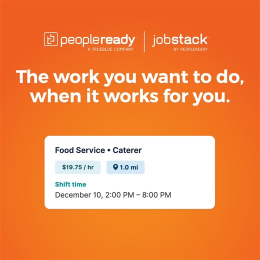 With JobStack, your work fits your life, not the other way around. Download the app to get started: bit.ly/JobStackApp #JobSearch #NewJob #NowHiring | PeopleReady
