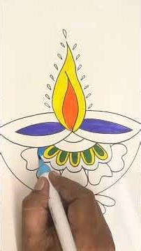Deepam I Diya Drawing I How to draw a Lamp