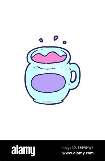 popping motion animation of cartoon mug of coffee Stock Video Footage - Alamy