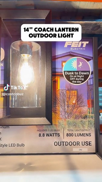 Light up your outdoor space with this hot Costco find! 🔥 The Feit Electric 14” Coach Lantern features a sleek matte black finish, durable high-quality aluminum, and comes with a vintage-style LED bulb included. Perfect for adding a classic touch to your home! 💡✨ 📲Follow me for more amazing Costco deals!#costco #costcobuz #costcofinds #outdoorlighting #homeupgrades #homedecor