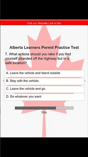 Alberta Learner's Permit Practice Test Questions