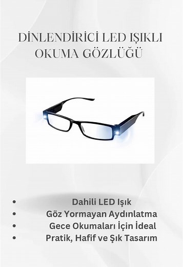 📖✨ Karanlıkta okumanın en konforlu hali! Dinlendirici LED ışıklı okuma gözlüğü ile gözlerini yormadan, istediğin her yerde oku 👓💡 ✔️ Dahili LED ışık ✔️ Göz yormayan aydınlatma ✔️ Gece okumaları için ideal ✔️ Pratik, hafif ve şık tasarım 🌙 Işığı aç, okumaya devam et 👉 obelyashop.com #okumagözlüğü #ledışıklıgözlük #geceokuması #pratikürün #obelyashop