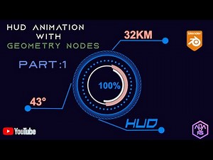 How to create a sci-fi HUD elements with geometry nodes in blender :Part 1 (Blender 3.5 Tutorial)