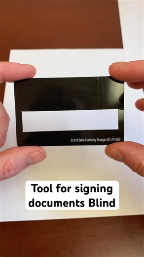 108K views · 249 reactions | Signature Guide for the Blind & Visually Impaired #blind #signature #guide | ThinkTank | Facebook