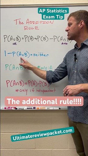 AP Statistics Exam Tip - the addition rule for probability #apstats #apstatistics #apexams
