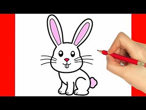 Kaninchen - Häschen zeichnen lernen in 3 Farben - Hase zeichnen schritt für schritt für anfänger