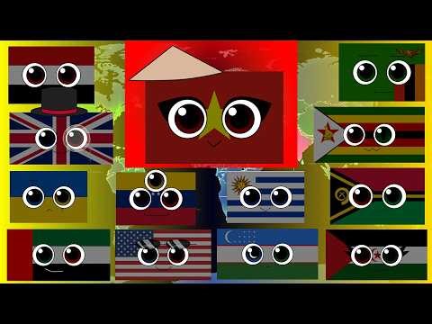 Flag Animation: Epic World Battle Vietnam vs USA vs UK & More! | Country Flag Band