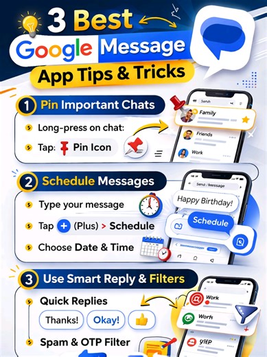 3 best tips you need to know from Google message app 😵 #app #message #tips #tech #techtips