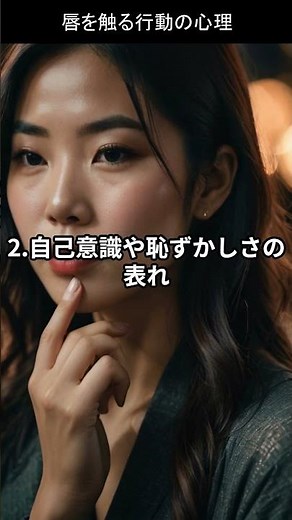 唇を触る行動の心理 #心理学 #心理 #雑学 #性格 #特徴