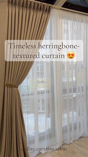 Elegant Herringbone Curtains from Elite Curtains Salon