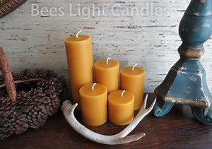 Beeswax Pillar Candles / Handcrafted With 100% Pure Natural Beeswax / 5 Sizes / Honey Aroma / Large Cylinder / Wedding Event / Party / Gift - Etsy